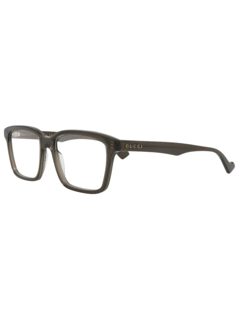 New Gucci Women's Eyeglasses Square Rectangle Acetate Frame Mens Brown Brown